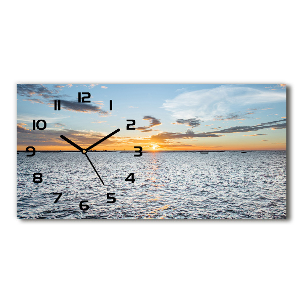 Reloj rectangular Crepúsculo junto al mar