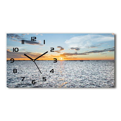Reloj rectangular Crepúsculo junto al mar