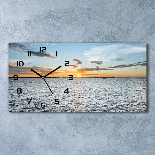 Reloj rectangular Crepúsculo junto al mar