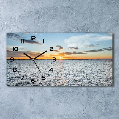 Reloj rectangular Crepúsculo junto al mar