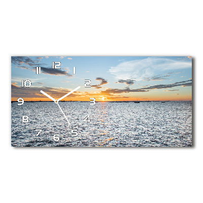 Reloj rectangular Crepúsculo junto al mar