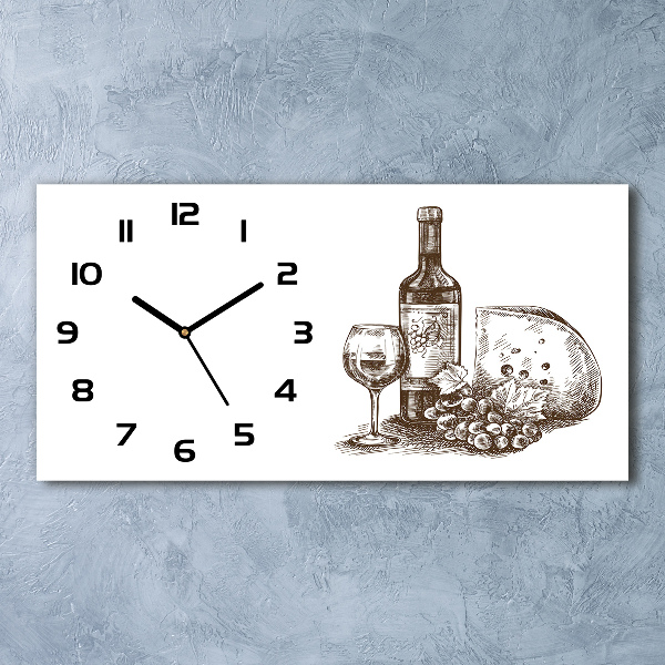 Reloj rectangular Vino y aperitivos