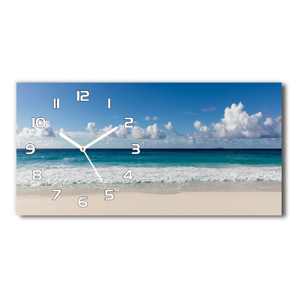 Reloj de cristal horizontal Playa de seychelles