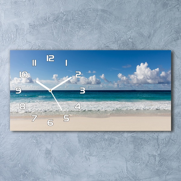 Reloj de cristal horizontal Playa de seychelles