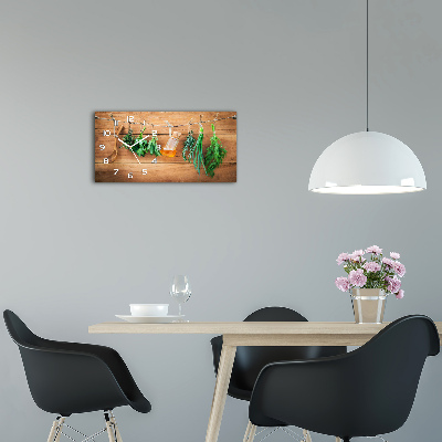 Reloj de cristal horizontal Hierbas en una cuerda