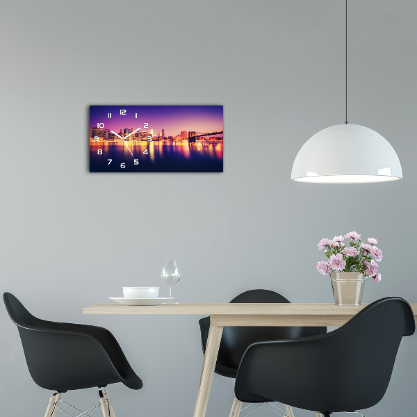 Reloj de cristal horizontal Manhattan nueva york