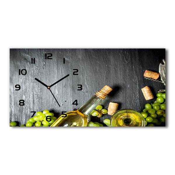 Reloj de cristal horizontal Vino blanco y fruta