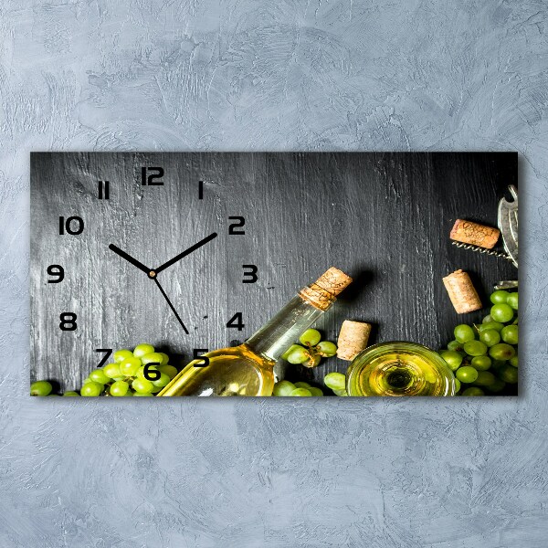 Reloj de cristal horizontal Vino blanco y fruta