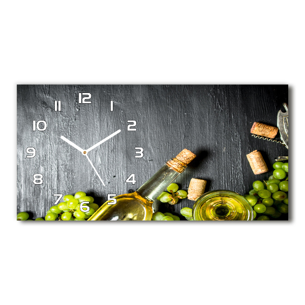 Reloj de cristal horizontal Vino blanco y fruta