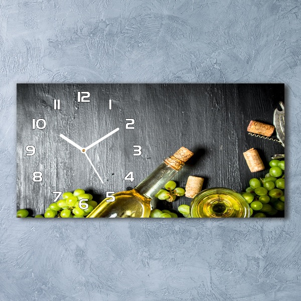 Reloj de cristal horizontal Vino blanco y fruta