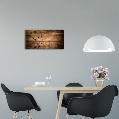 Reloj de cristal horizontal Fondo de madera