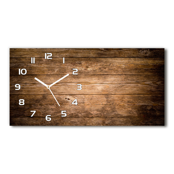 Reloj de cristal horizontal Fondo de madera