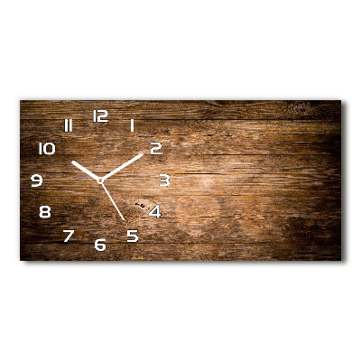 Reloj de cristal horizontal Fondo de madera