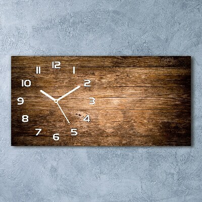 Reloj de cristal horizontal Fondo de madera