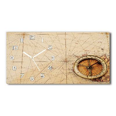 Reloj rectangular Brújula en el mapa