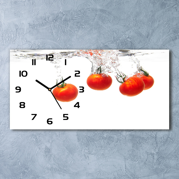 Reloj de cristal horizontal Tomates bajo el agua