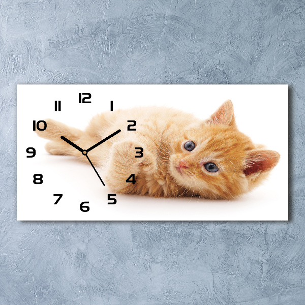 Reloj horizontal Gato pelirrojo
