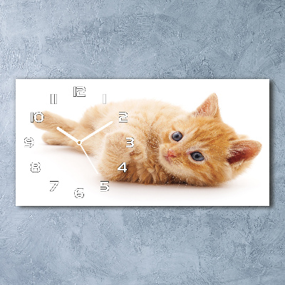 Reloj horizontal Gato pelirrojo