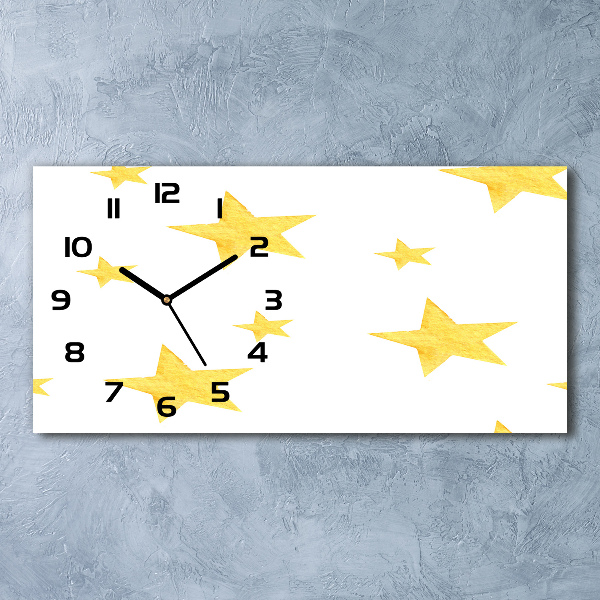 Reloj de cristal horizontal Estrellas amarillas