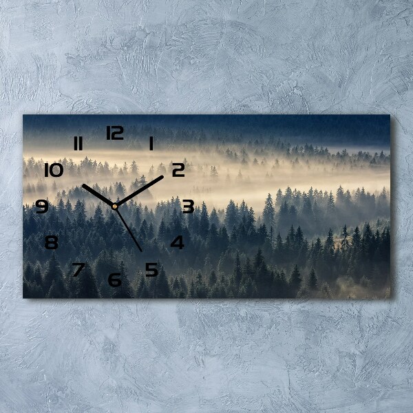 Reloj horizontal Niebla sobre el bosque