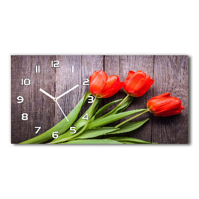 Reloj horizontal Tulipanes rojos