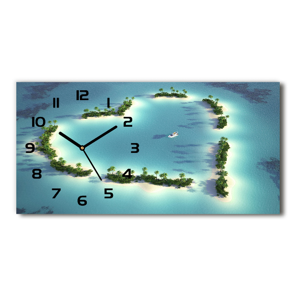 Reloj horizontal Islas en forma de corazón