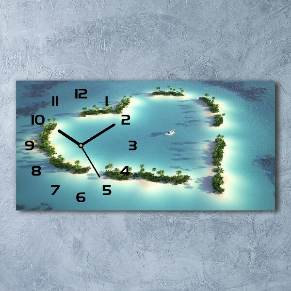Reloj horizontal Islas en forma de corazón