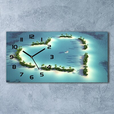 Reloj horizontal Islas en forma de corazón