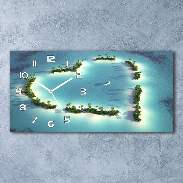 Reloj horizontal Islas en forma de corazón