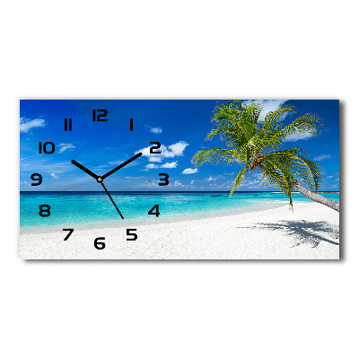 Reloj de cristal horizontal Playa tropical