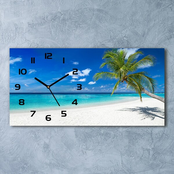 Reloj de cristal horizontal Playa tropical