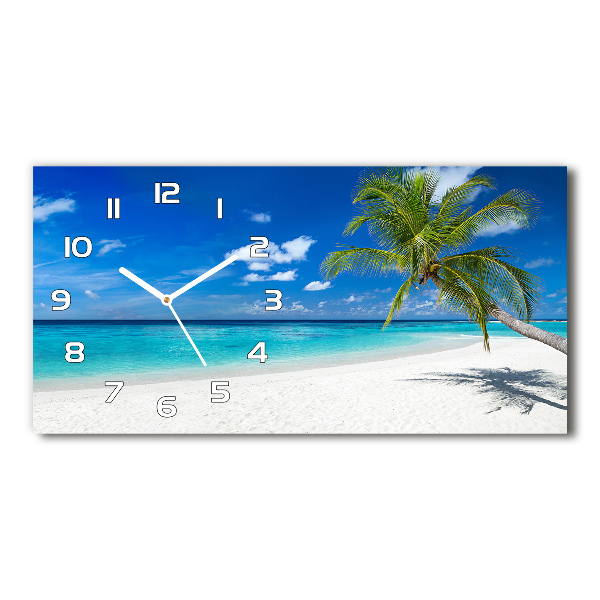 Reloj de cristal horizontal Playa tropical