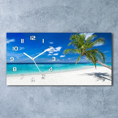 Reloj de cristal horizontal Playa tropical