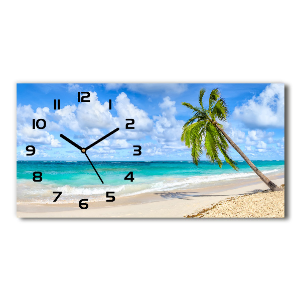 Reloj de cristal horizontal Playa tropical