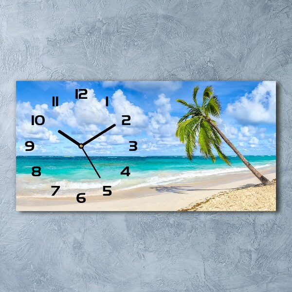 Reloj de cristal horizontal Playa tropical