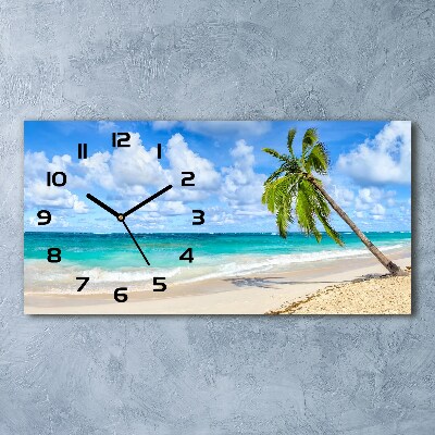 Reloj de cristal horizontal Playa tropical