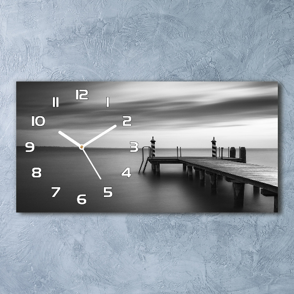 Reloj rectangular Muelle en el lago