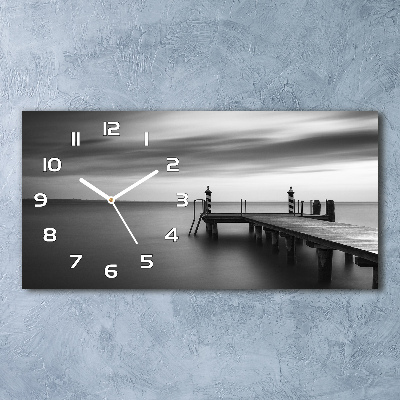 Reloj rectangular Muelle en el lago