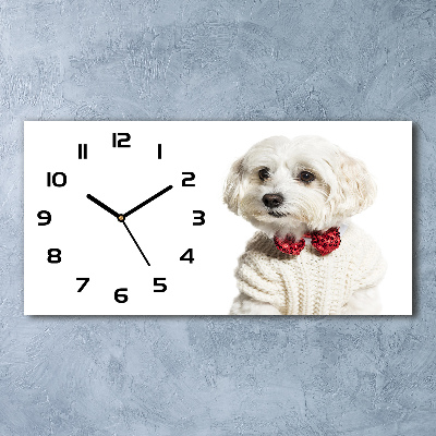 Reloj rectangular Maltés con pajarita
