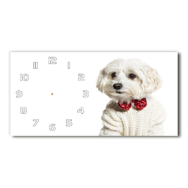 Reloj rectangular Maltés con pajarita