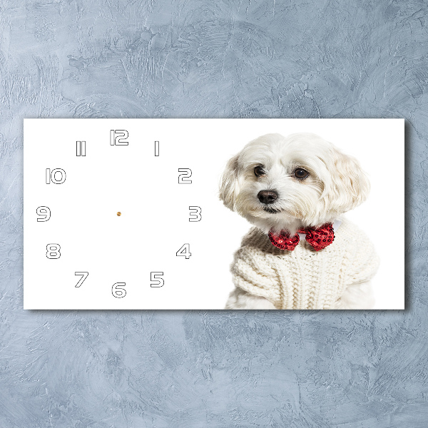 Reloj rectangular Maltés con pajarita