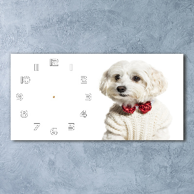 Reloj rectangular Maltés con pajarita