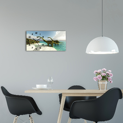 Reloj horizontal Dinosaurios en la playa