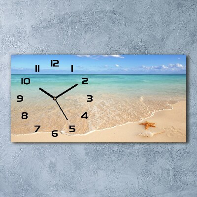 Reloj rectangular Estrellas de mar en la playa