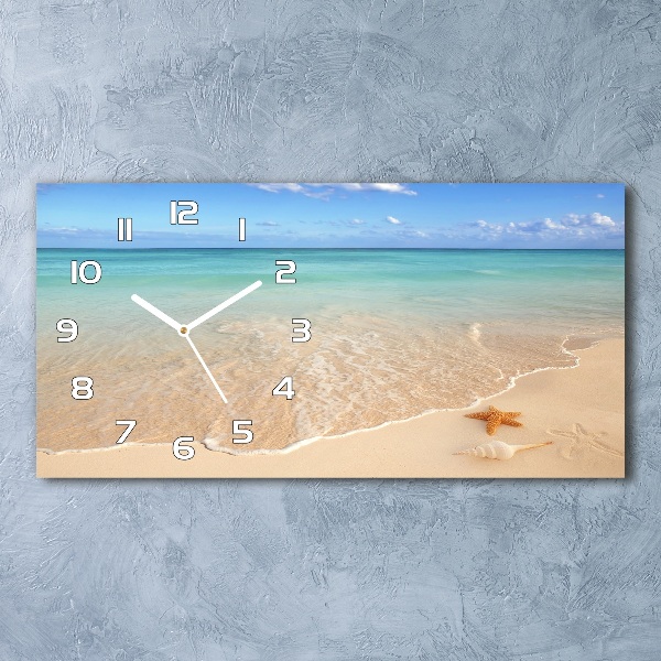 Reloj rectangular Estrellas de mar en la playa