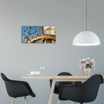 Reloj horizontal El timón de un yate