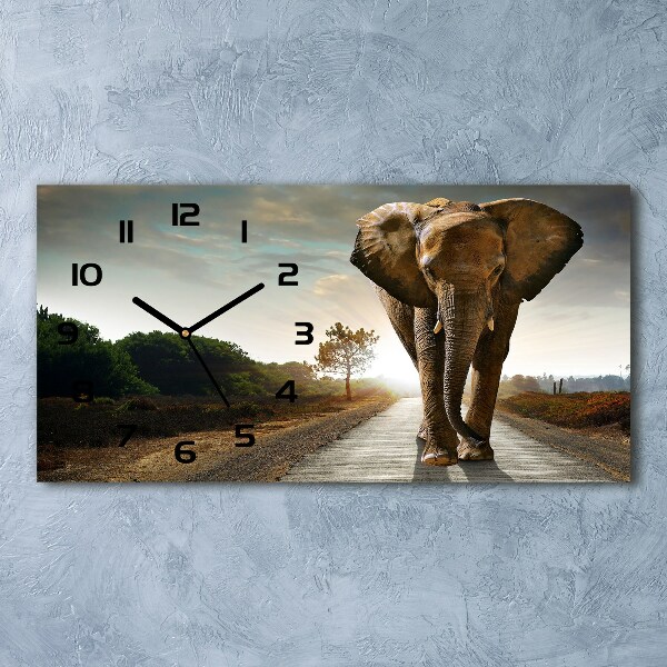 Reloj rectangular Elefante caminando