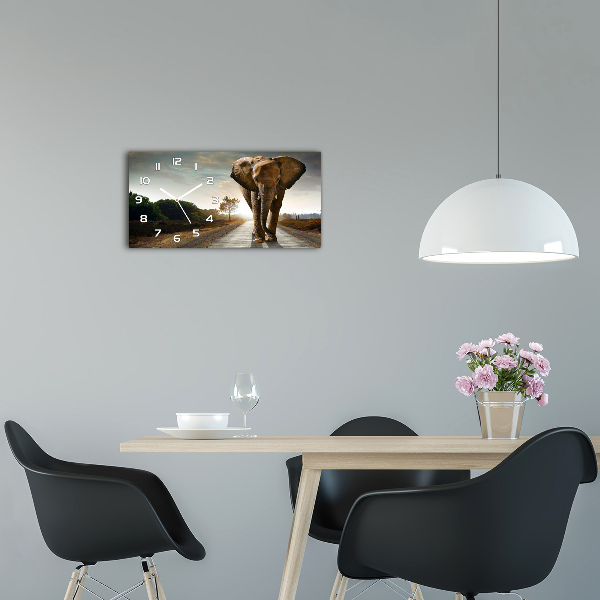 Reloj rectangular Elefante caminando