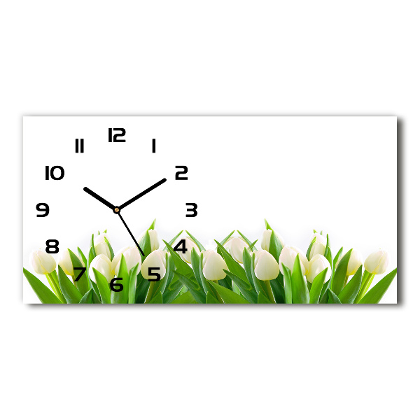 Reloj horizontal Tulipanes blancos