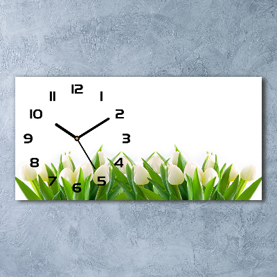 Reloj horizontal Tulipanes blancos
